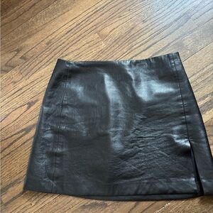 Aritzia Black Leather Skirt Sunday Best size 6